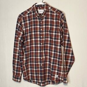 Frank & Oak Men's Multi Colored Button Up Long Sleeve Plaid Shirt Cotton M.